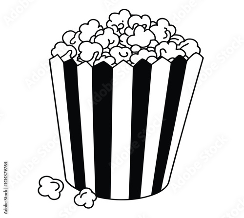 vector illustration of a bucket of popcorn