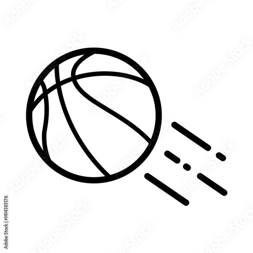 flying basketball – vector icon