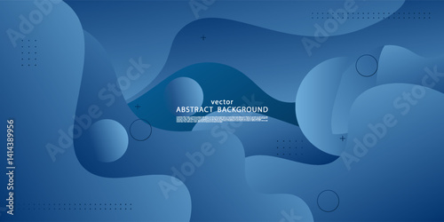 Abstract 3D business banner background. Colorful banner with blue waves on the background. Creative and smart background design. Vector Eps10