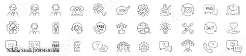 Customer service icon set. 