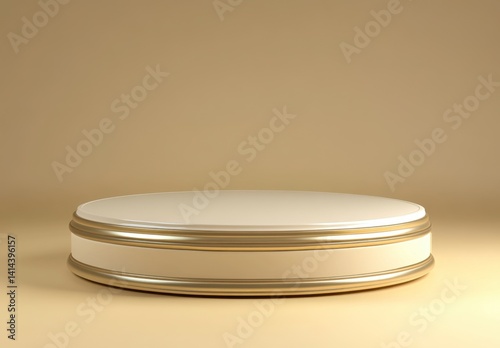 Elegant Round Display Platform on Neutral Background for Showcase