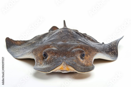 Spotted skate gliding elegantly through tranquil waters in peaceful aquatic habitat isolated on transparent background