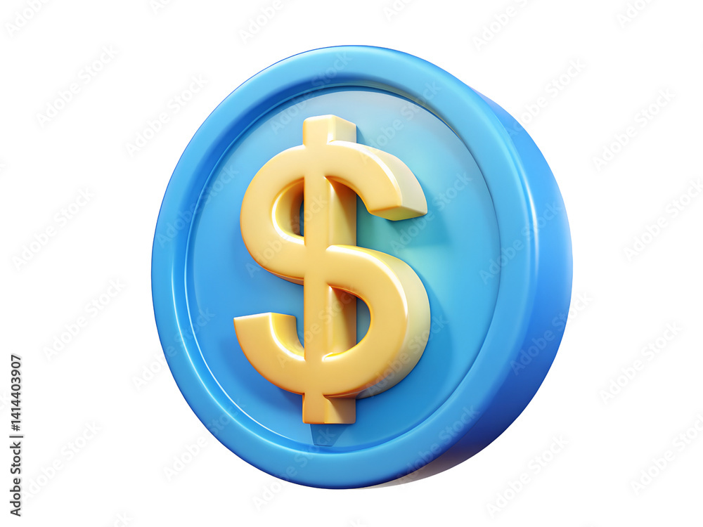 3D Dollar Symbol Coin Illustration, 3D Illustration, 3D Rendering, 3D Icon 3D Dollar Symbol Coin Illustration, 3D Illustration, 3D Rendering, 3D Icon