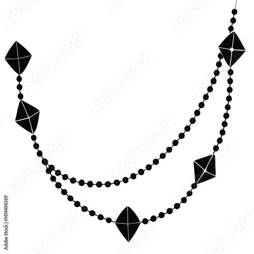 necklace with black and white