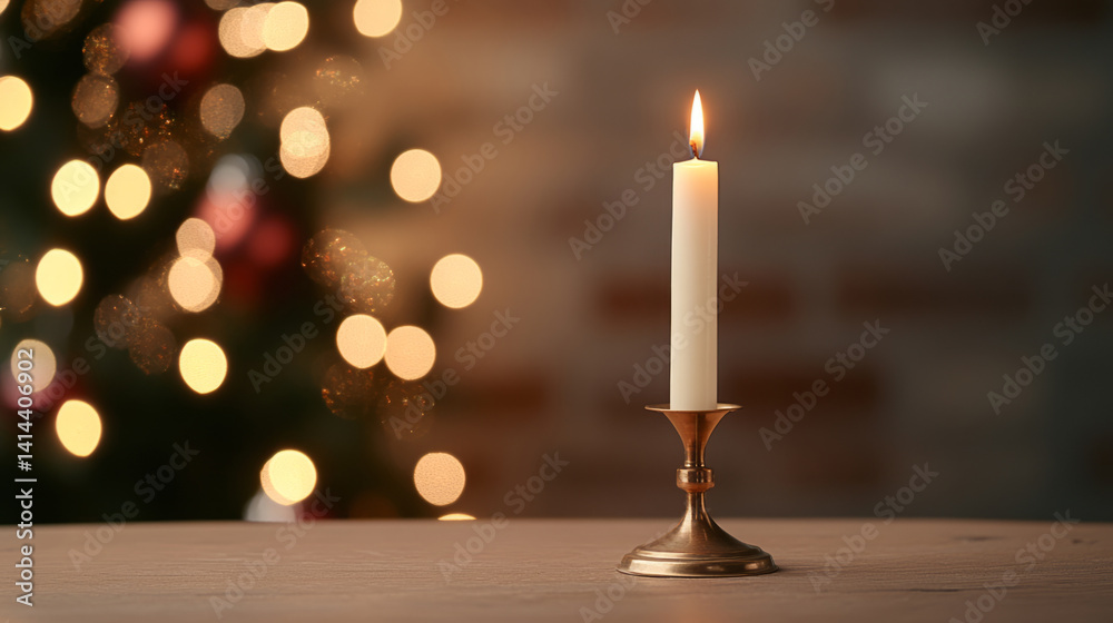 Elegant candlelit christmas table setting with festive ambiance Elegant candlelit christmas table setting with festive ambiance