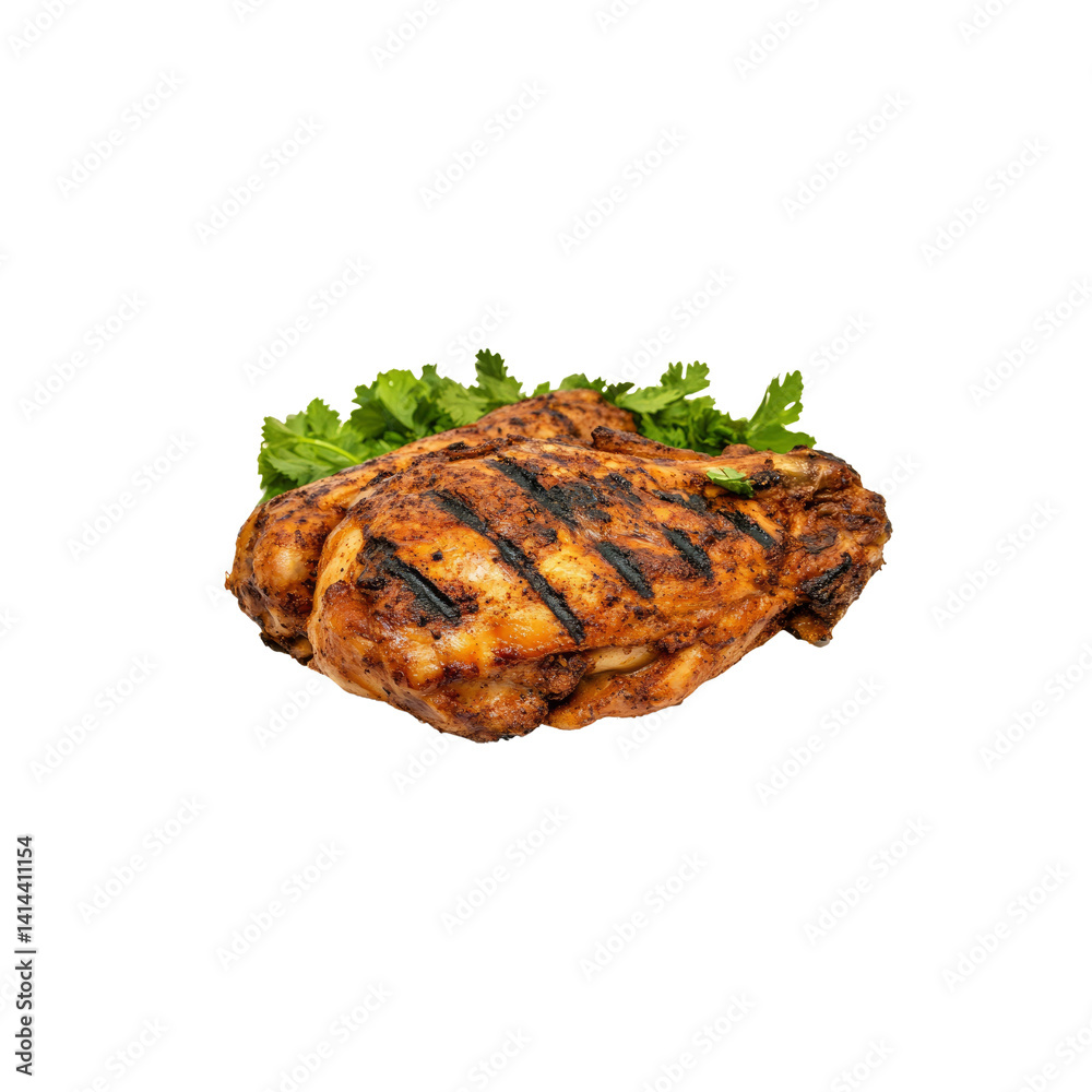 Grilled Chicken Breast with Cilantro Garnish - Delicious and Juicy Grilled Chicken Breast with Cilantro Garnish - Delicious and Juicy