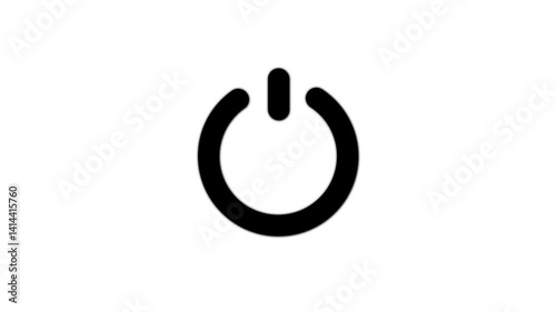 power button icon on power baton on off animation black background 4k