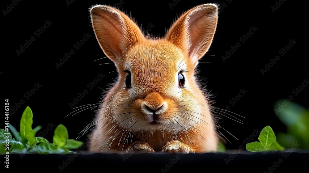 Adorable bunny rabbit portrait fluffy fur and charming expression