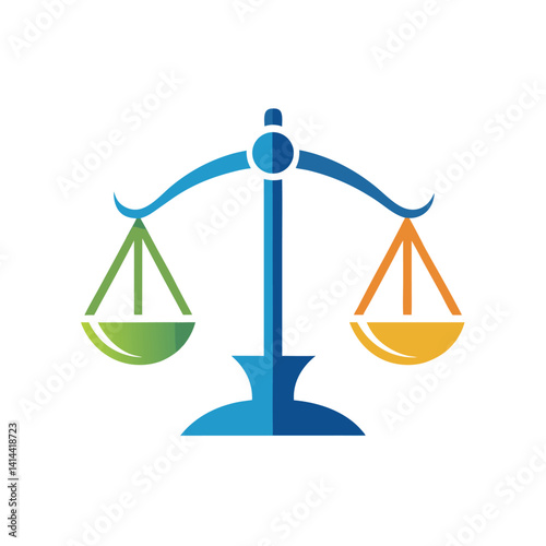 Clean Balanced Scale Logo Icon