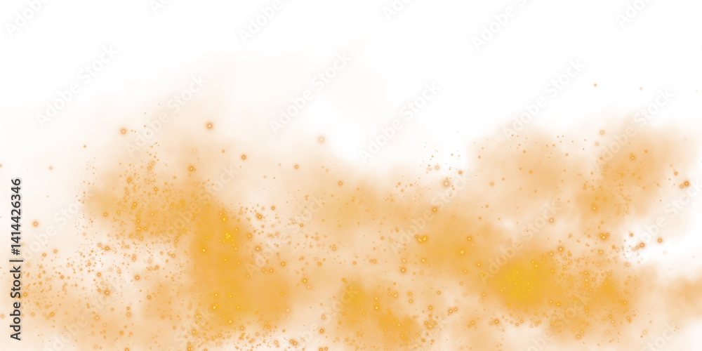 Magic orange smoke with glitter and small particles of twinkling stars. Fog with luminous particles. Orange vapor with stardust. PNG. Magic orange smoke with glitter and small particles of twinkling stars. Fog with luminous particles. Orange vapor with stardust. PNG.