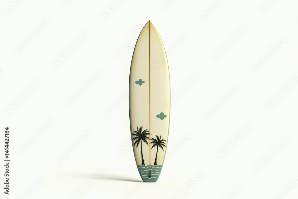 Surfboard with Palm Tree Design Surfboard with Palm Tree Design