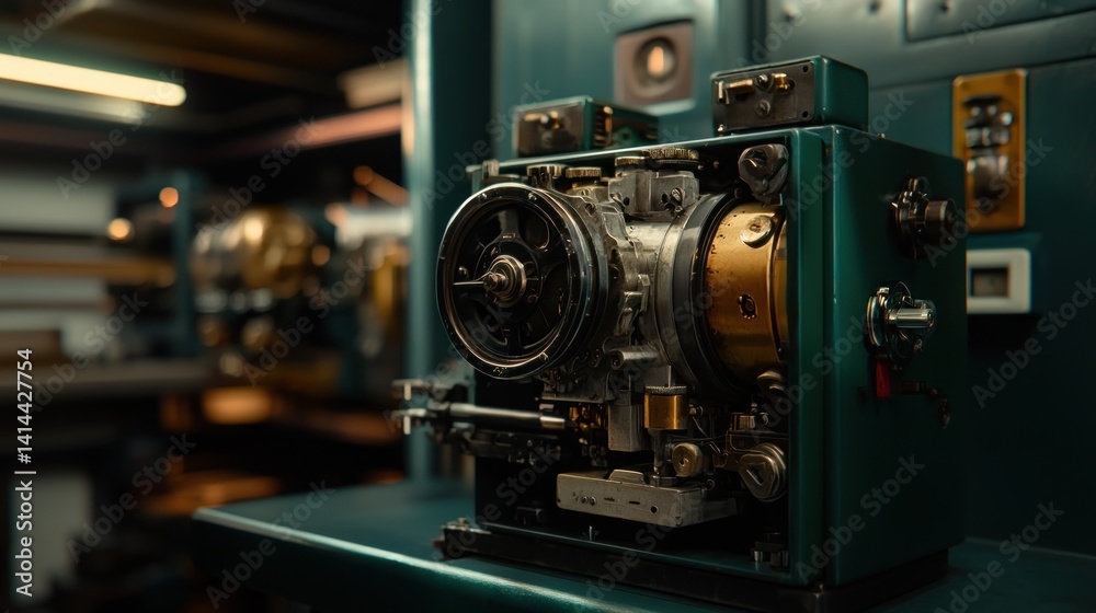 Antique machinery in a dark workshop Antique machinery in a dark workshop