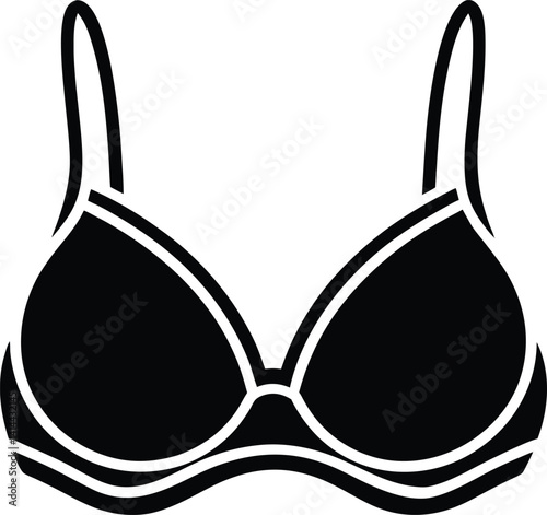 Bra Silhouette Black Vector | Lingerie Icon for Print, Cut Files, and Digital Use