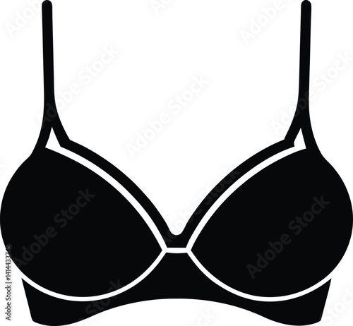 Bra Silhouette Black Vector | Lingerie Icon for Print, Cut Files, and Digital Use