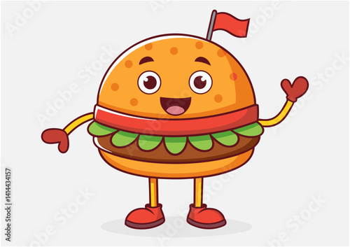a hamburger character 