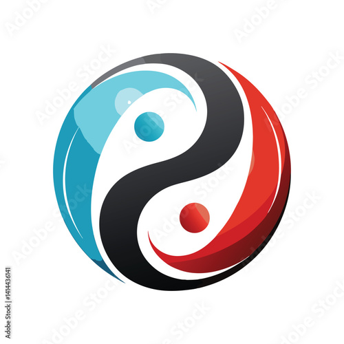 Clean Yin Yang Reinterpretation Logo Icon