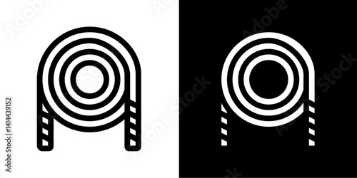 battle rope line and glyph icon, outline and glyph vector sign, linear and glyph style pictogram isolated on white and black. crossfit symbol, logo, icon, illustration