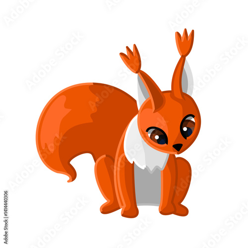 vector squirrel animal clip art isolated on transparent background. Hand drown design element. 