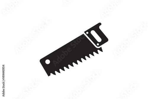 Saw vector silhouette isolated in white background 
