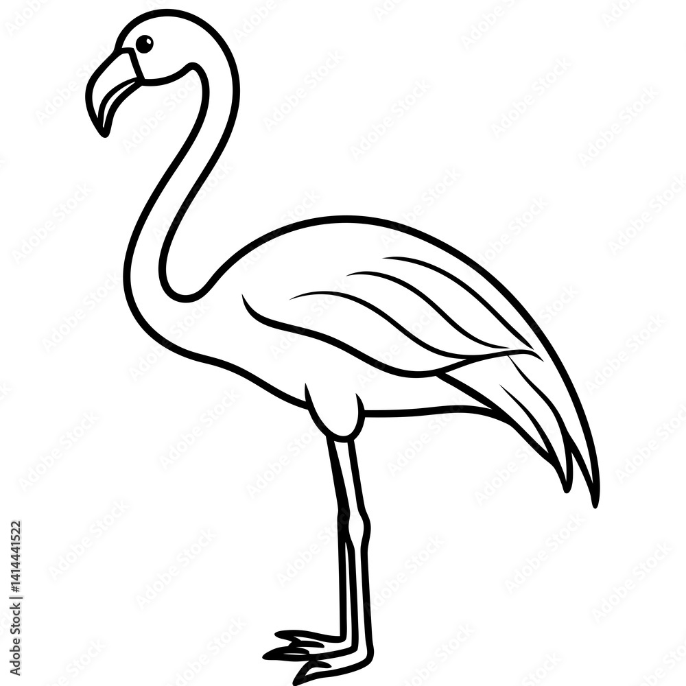 Clean and Simple Flamingo Outline Clean and Simple Flamingo Outline
