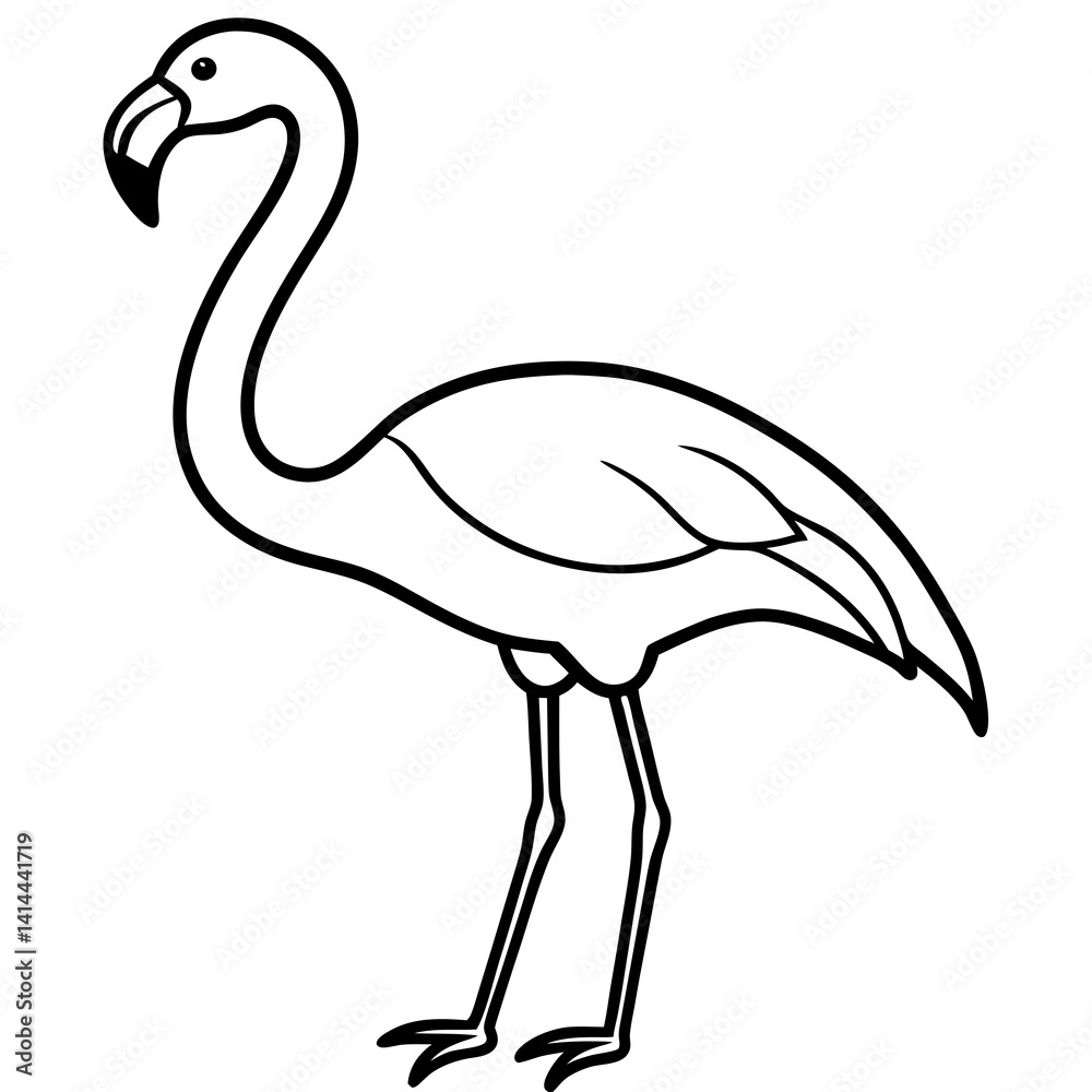 Fototapeta premium Clean and Simple Flamingo Outline