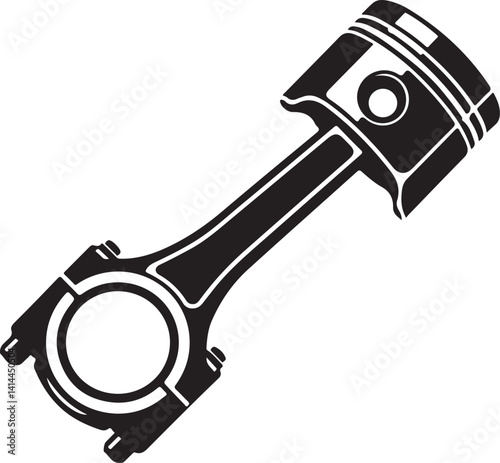 Cylindrical piston of car solid icon, Car parts concept, Engine Parts sign on white background, car motor piston icon in glyph style mobile concept web design. 