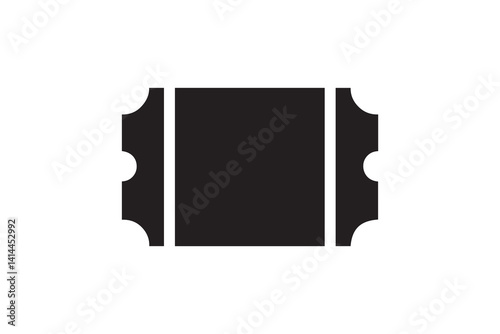 Ticket vector silhouette isolated in white background 