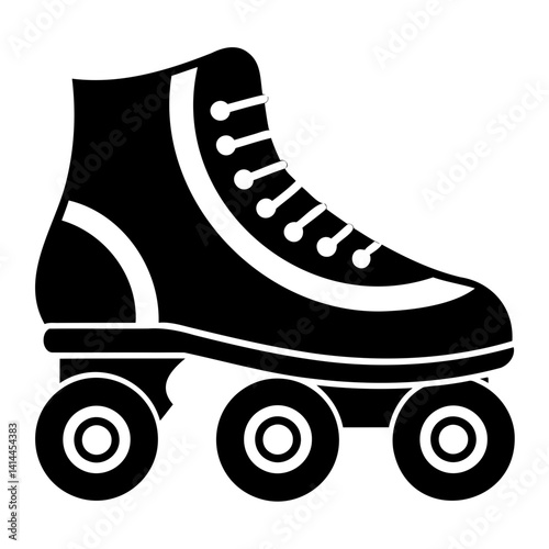 Wallpaper Mural Detailed Roller Skate Silhouette PNG – Black and White Design on Transparent Background for Creatives Torontodigital.ca