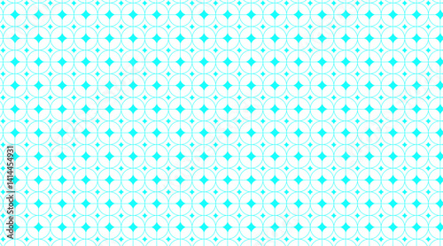 Seamless pattern template with geometric diamond, circle shape | Creative texture background with line for decoration, special event, cover, poster, banner, fabric | Futuristic design with aqua color