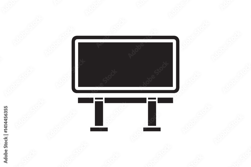 silhouette of a billboard isolated white background silhouette of a billboard isolated white background