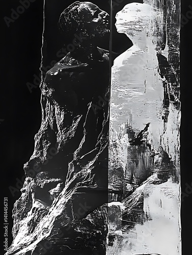 Abstract Figures; Black & White; Two Forms; Interior