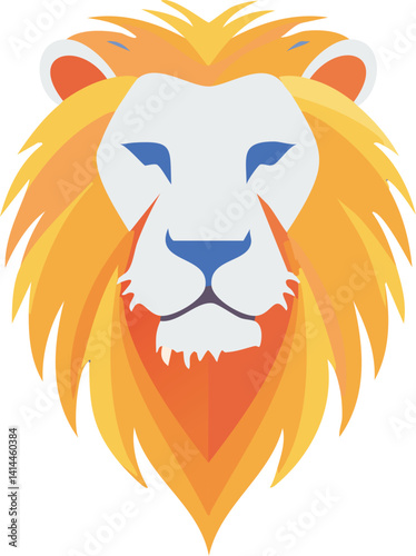minimalist vector art logo illustration of Lion