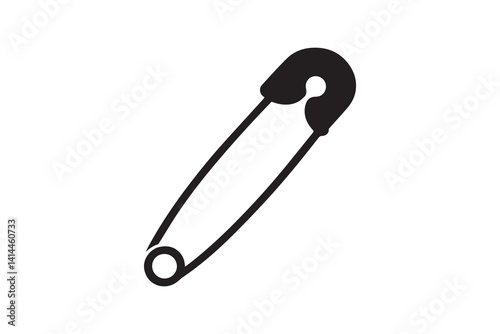 Safety pin silhouette icon vector
