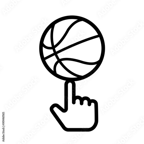 spinning basketball on finger – vector icon