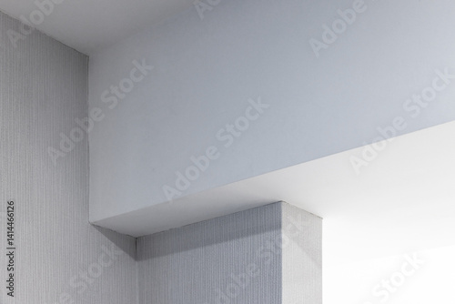 Architectural detail inside a modern building, abstract white interior