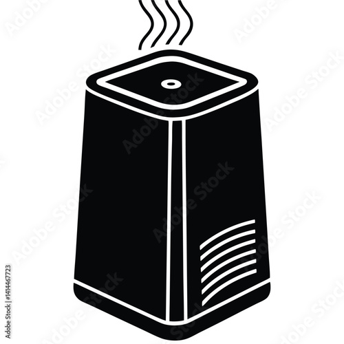 Black and White Icon of a Modern Aroma Diffuser