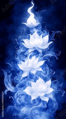 Luminous Lotus in Smoky Bloom