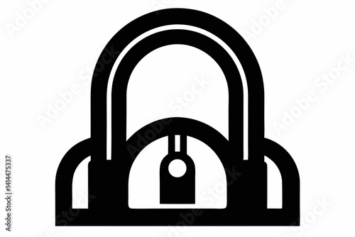 Bike Lock Silhouette Vector Design