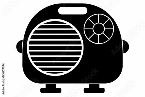 Electric Fan Heater Silhouette Vector