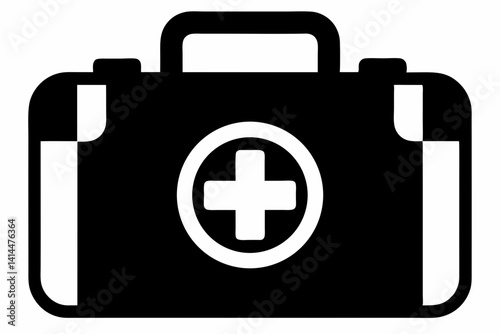 First Aid Kit Silhouette Vector Clipart