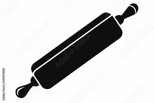 rolling pin silhouette vector illustration black and
