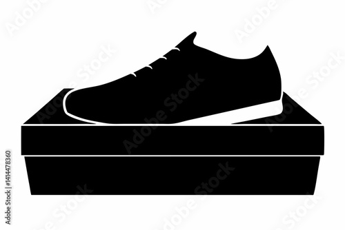 shoebox silhouette vector illustration black and white