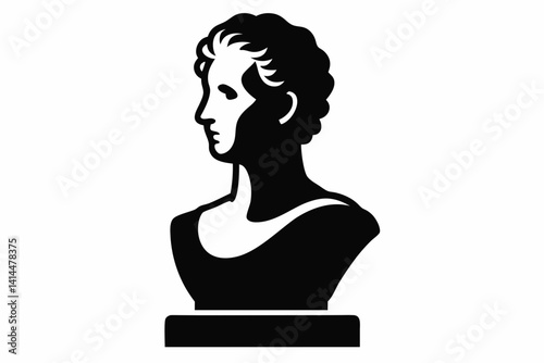 sculpture bust silhouette vector illustration black