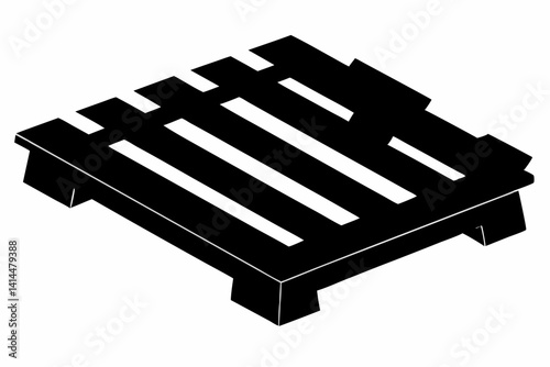 wooden pallet silhouette vector illustration black