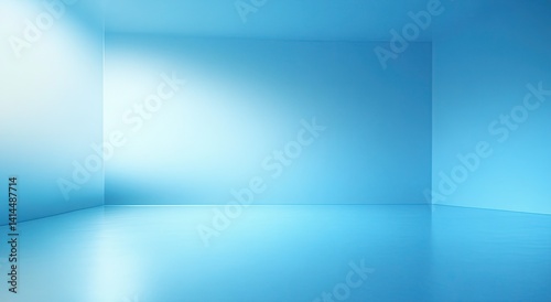 Wallpaper Mural Empty Corner Studio Room with Blue Walls and Floor, Interior Mockup, Minimal Design Torontodigital.ca