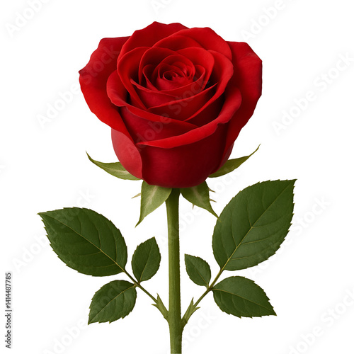 red rose isolated on transparent background 