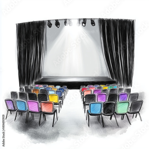 Scène pour faire du théâtre ou spectacle 