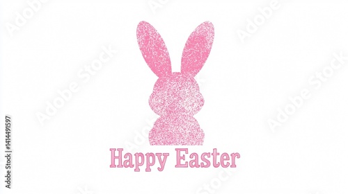 Contemporary Happy Easter design with subtle bunny silhouette and elegant font style made with Generative AI technology