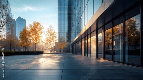 Modern office building under the sunshine