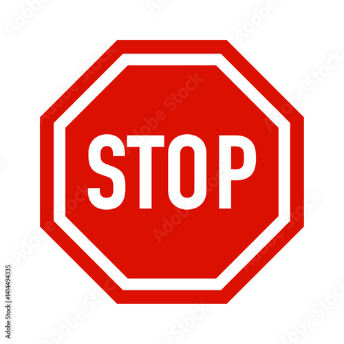Stop icon. Danger, alert, warning, attention, prohibition red sign